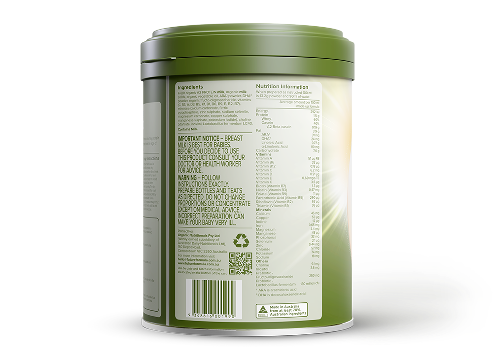 Future Organic A2 Protein Infant Formula Stage 1